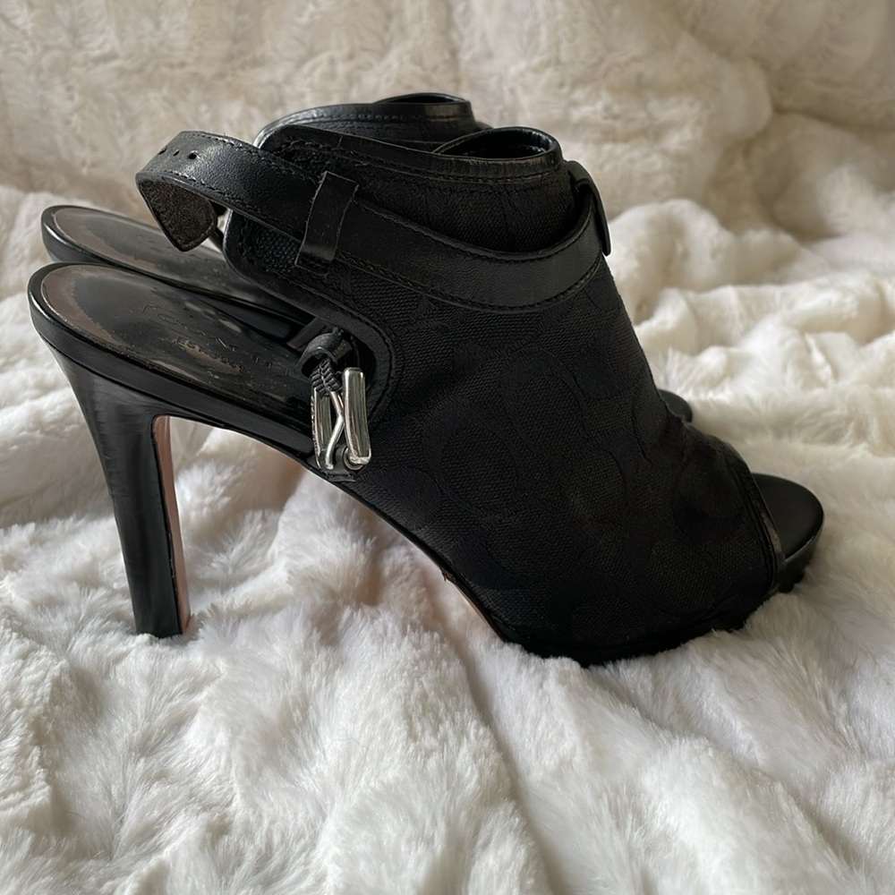 COACH BRANDI SLINGBACK PEEP TOE BOOTIE HEELS - Picture 4 of 11